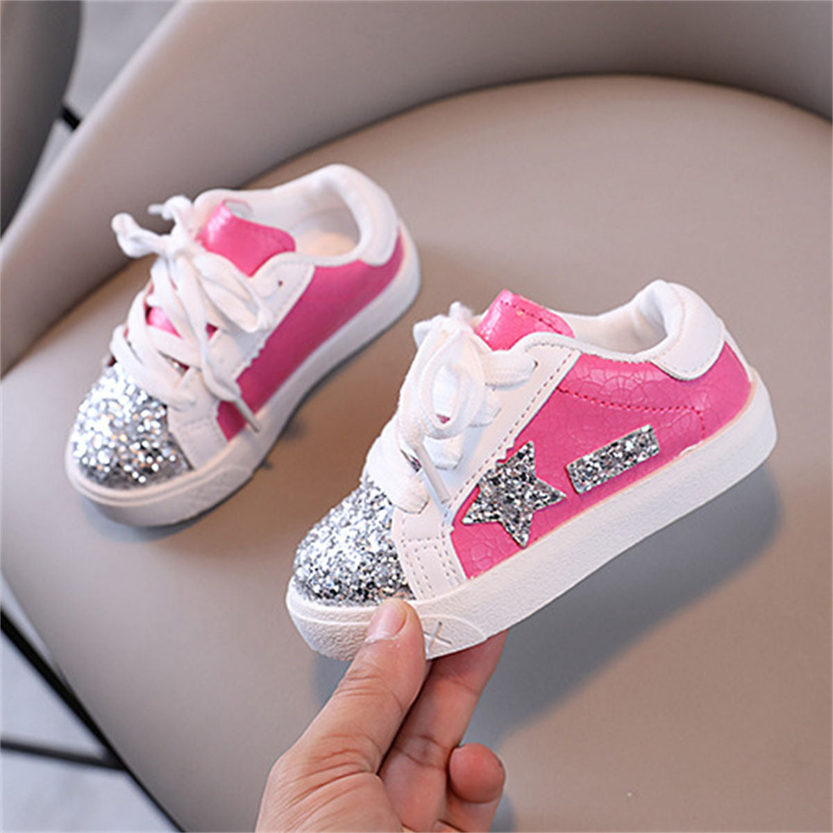 Toddler girls autumn sweet fashion style sequined star style low-top sneakers