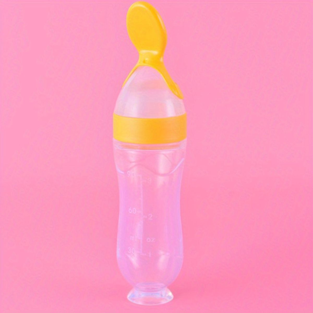 Silicone baby food squeezing rice cereal spoon with suction cup