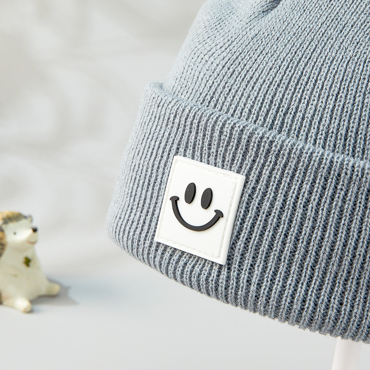 Baby Solid Color Smiley Pattern Wool Cap