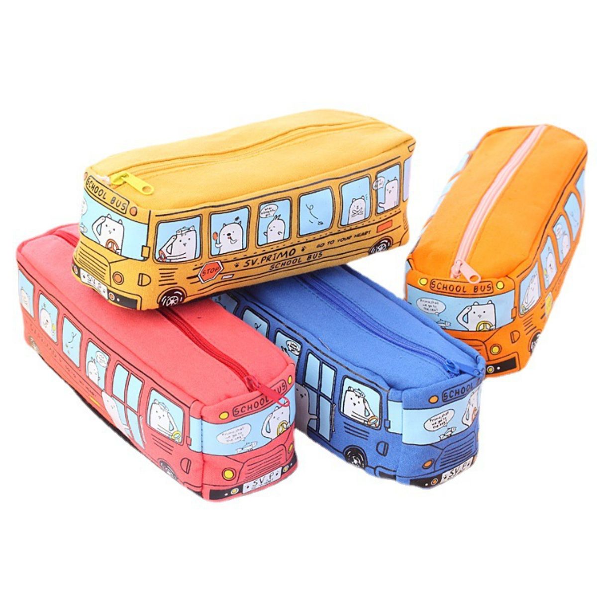 Cartoon Large Capacity Bus Pencil Case Car Pencil Case