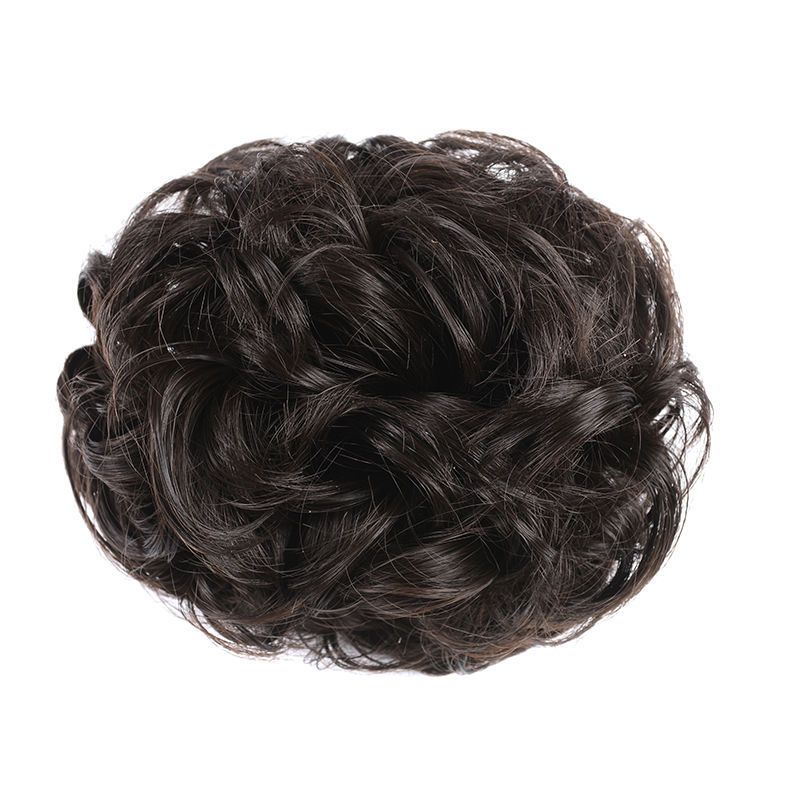 Wig women's clip-on hair band, bun, hair bun, short curly hair, clip-on flower bud head, fluffy big hair band