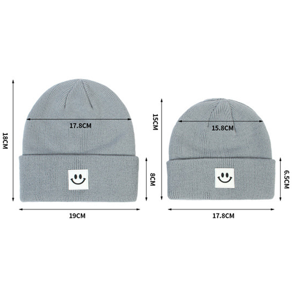 Baby Solid Color Smiley Pattern Wool Cap