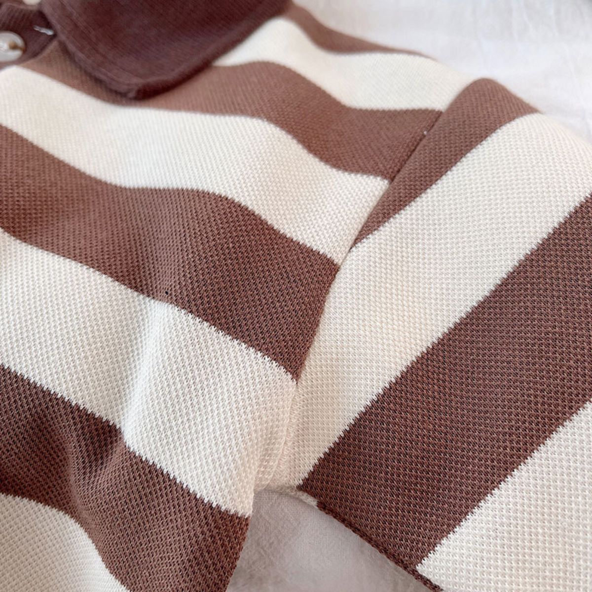 Children's Spring Striped Lapel Sweatshirt Boys Korean Tops New Cotton Spring and Autumn Long Sleeve Polo Collar Bottoming Shirt