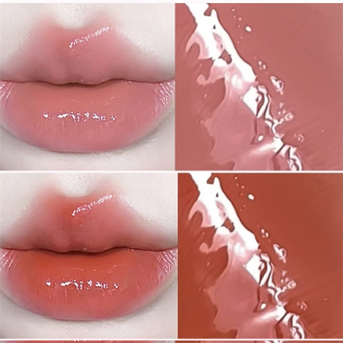 Watery mirror lip glaze does not stick to cups and does not fade. Party-style moist lip glaze