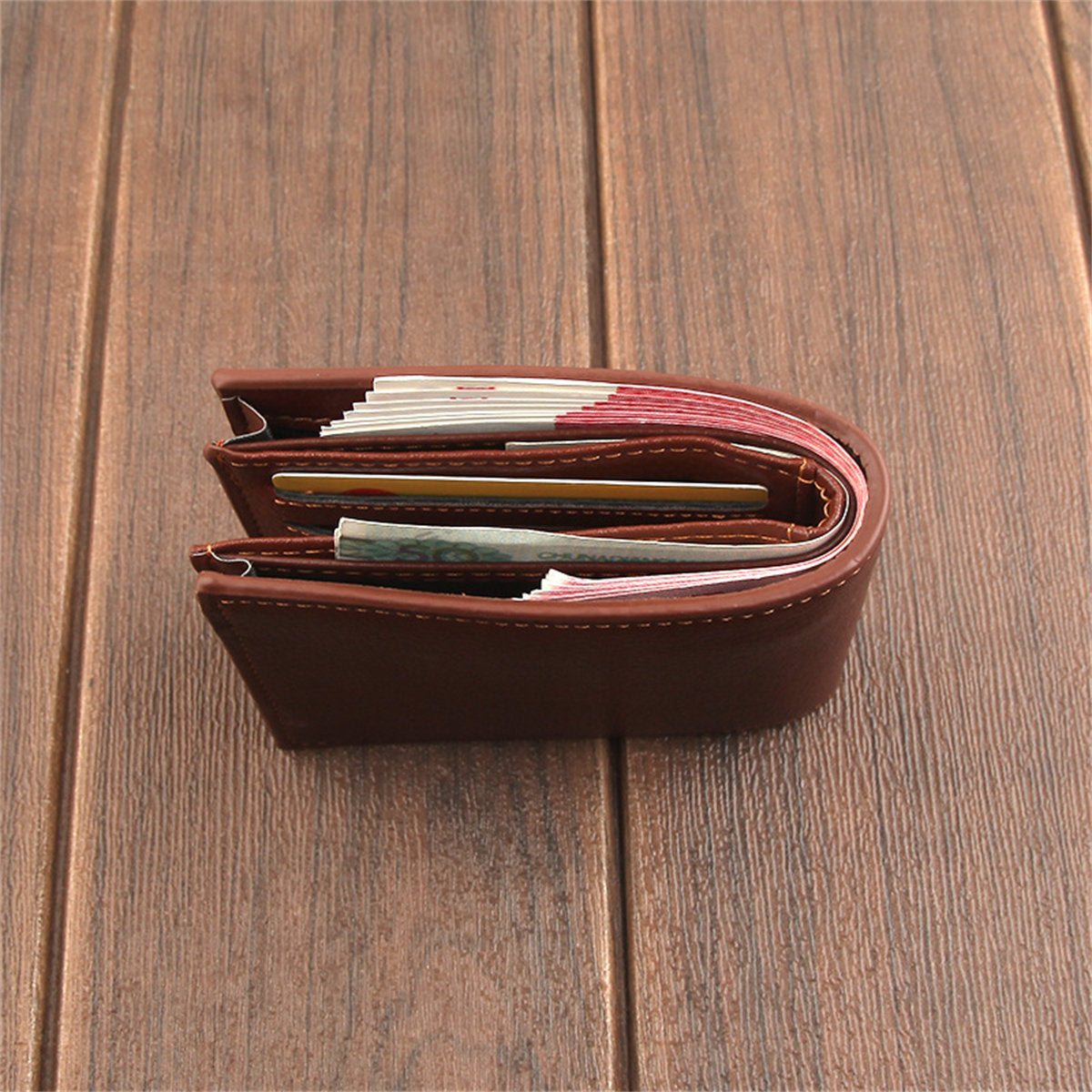 Men's Retro Fashion Zipper Short Multifunctional Card Holder Wallet