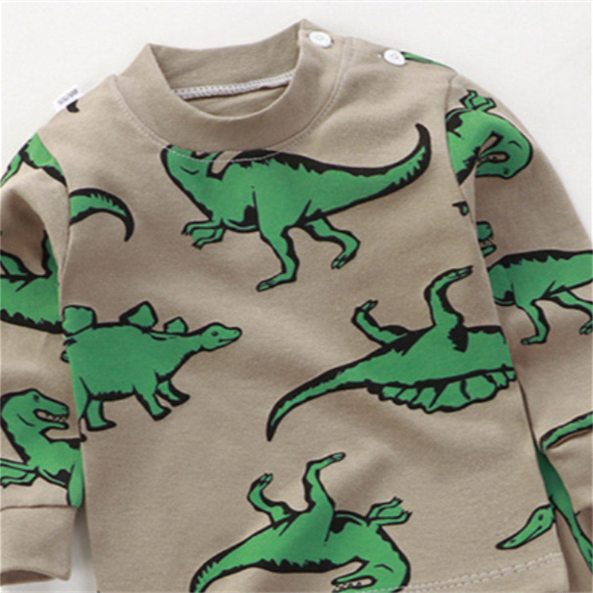 Boys' cartoon dinosaur full print home clothes long sleeve suit