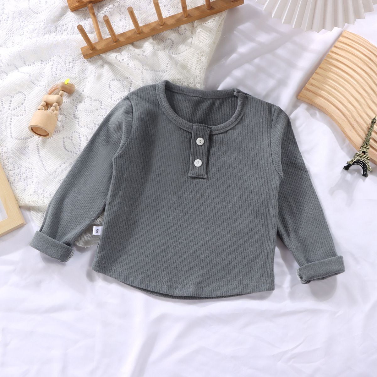 Spring and autumn inner round-neck ribbed velvet autumn clothing children's bottoming shirt boys and girls baby long-sleeved all-match tops single piece