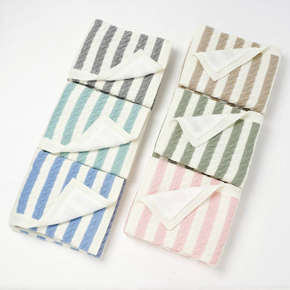 Baby striped velvet throw baby blanket