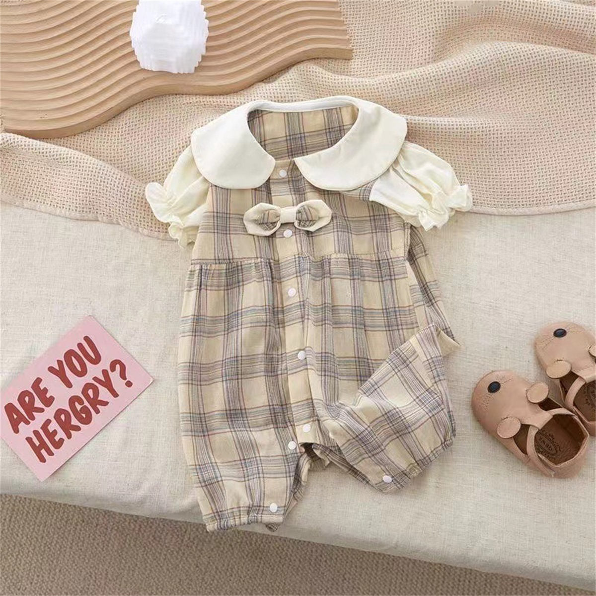 Baby jumpsuit summer thin children's triangle romper POLO shirt