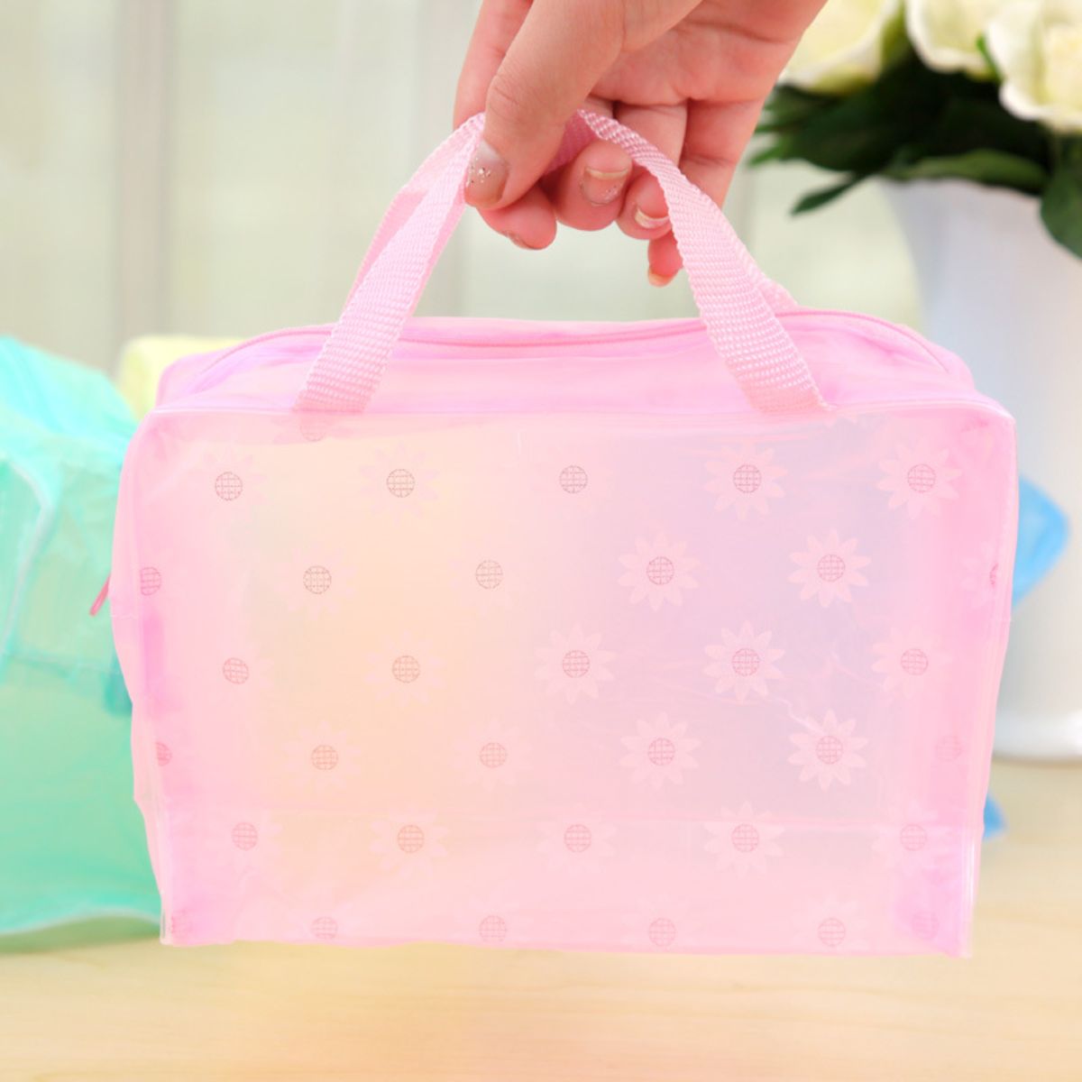 Floral travel toiletry bag cosmetic storage toiletry bag bath supplies storage bag