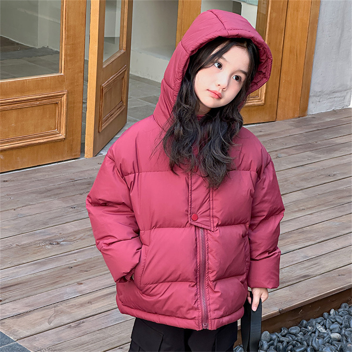 children's winter short down jacket