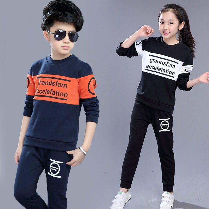 Children's long-sleeved T-shirt boy's clothing two-piece set