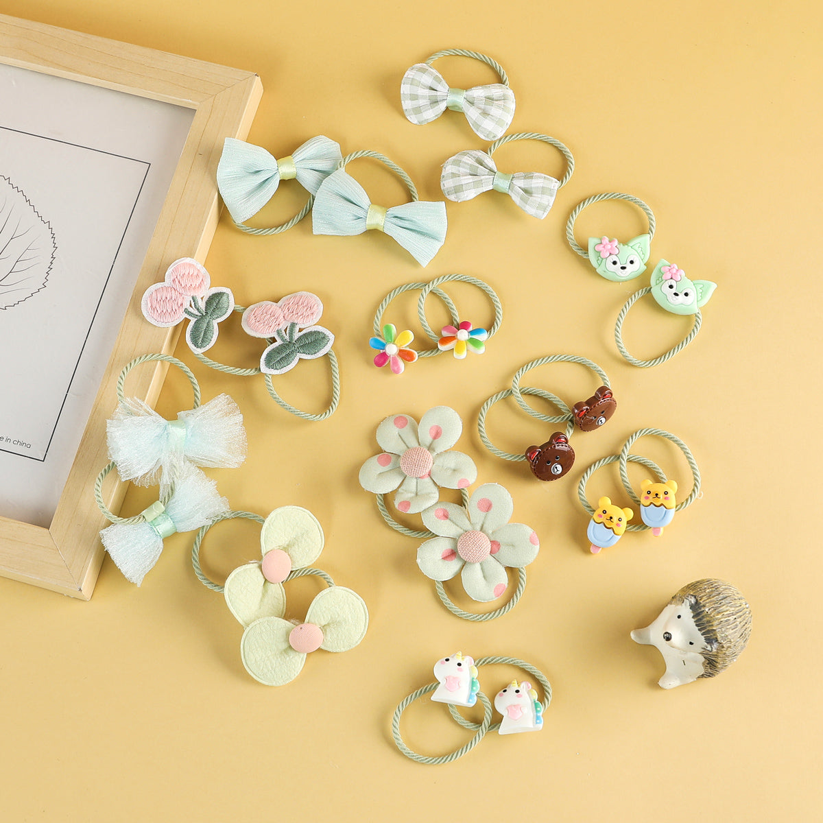 Children's 18-piece set of flower cartoon pattern hairpins