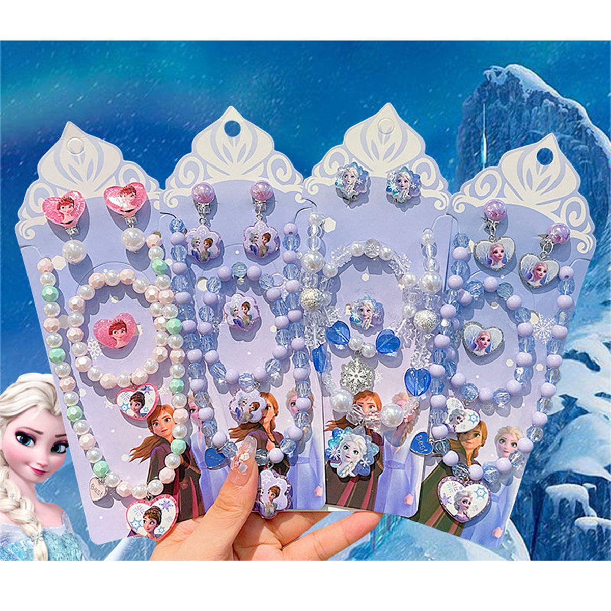 Children's 5-piece Princess Elsa necklace set