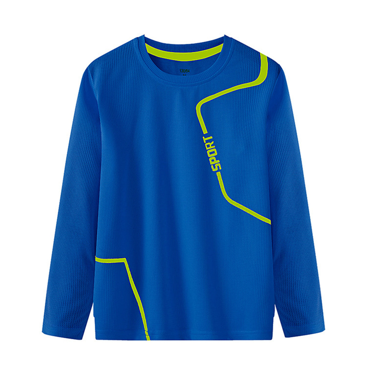 Boys' long-sleeved sports fitness solid color basic bottoming shirt