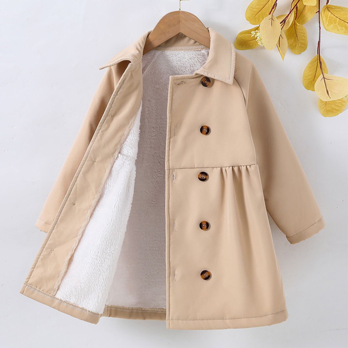 Children's autumn and winter button long sleeve jacket