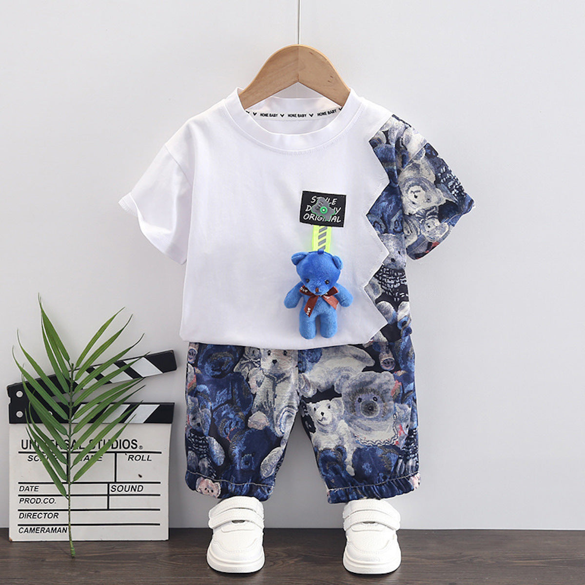 Summer children's clothing bear pendant boy casual shorts summer children's suit