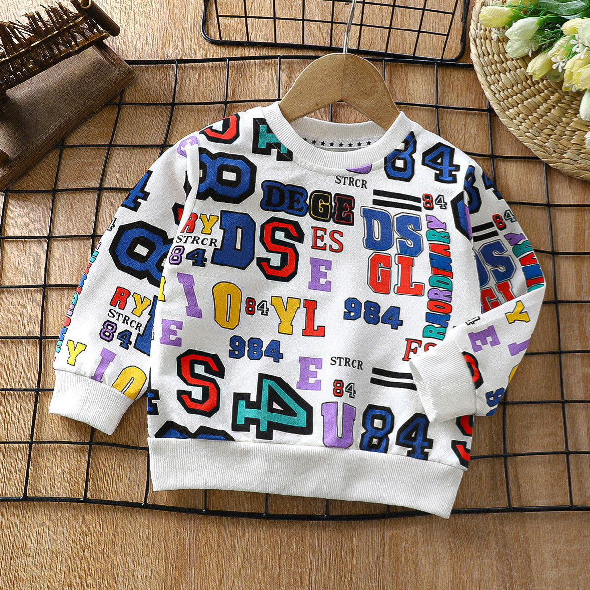 Children's fashion letter children's sweatshirt all-match