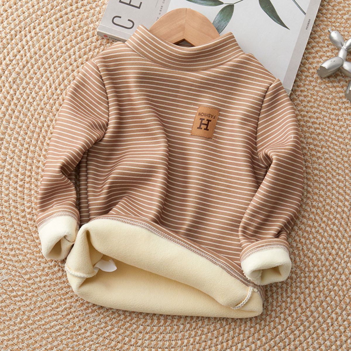 Autumn and winter boys and girls fleece bottoming shirt long sleeve T-shirt