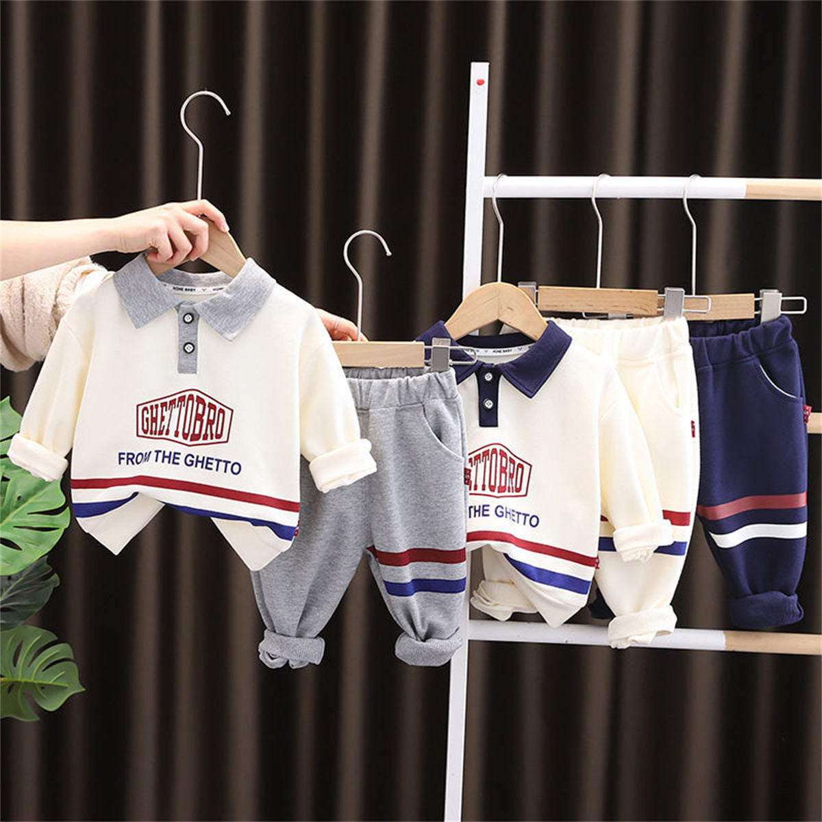 Spring and autumn boys' versatile two-piece sweatshirt