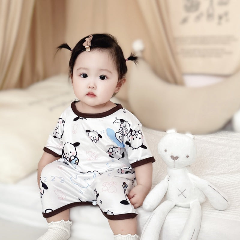 Summer cartoon children baby one-piece pajamas home clothes