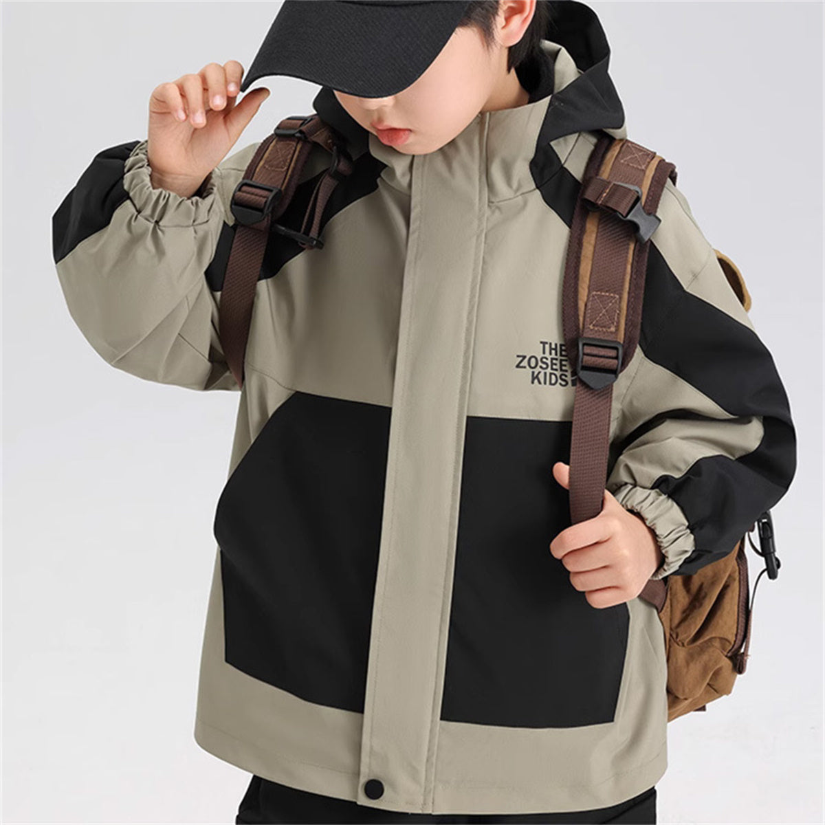 Autumn Boys Windbreaker Contrast Color Jacket Children's Hooded Coat