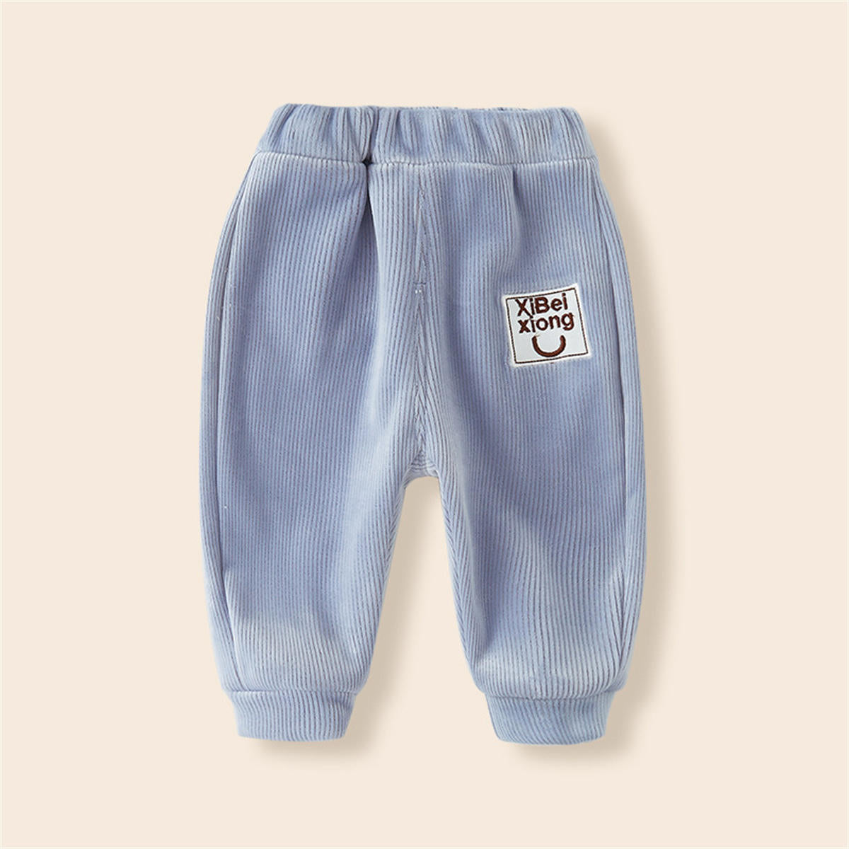 Baby Autumn and Winter Padded Warm Sweatpants Drawstring Legs