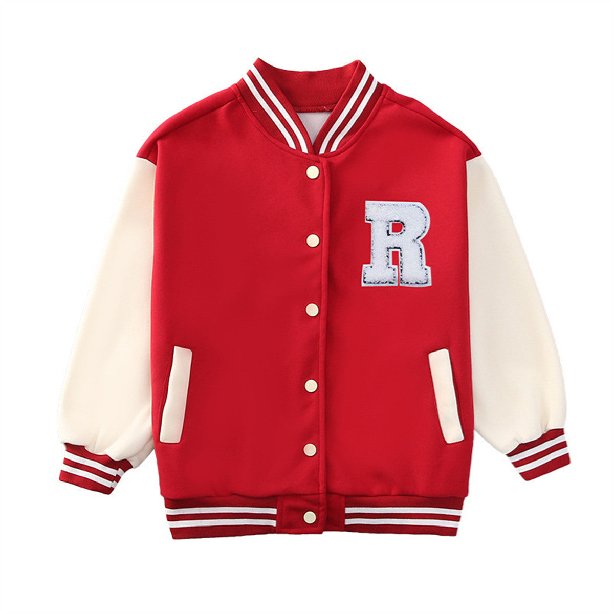 Thick fashionable tops for middle and large children, baseball jackets