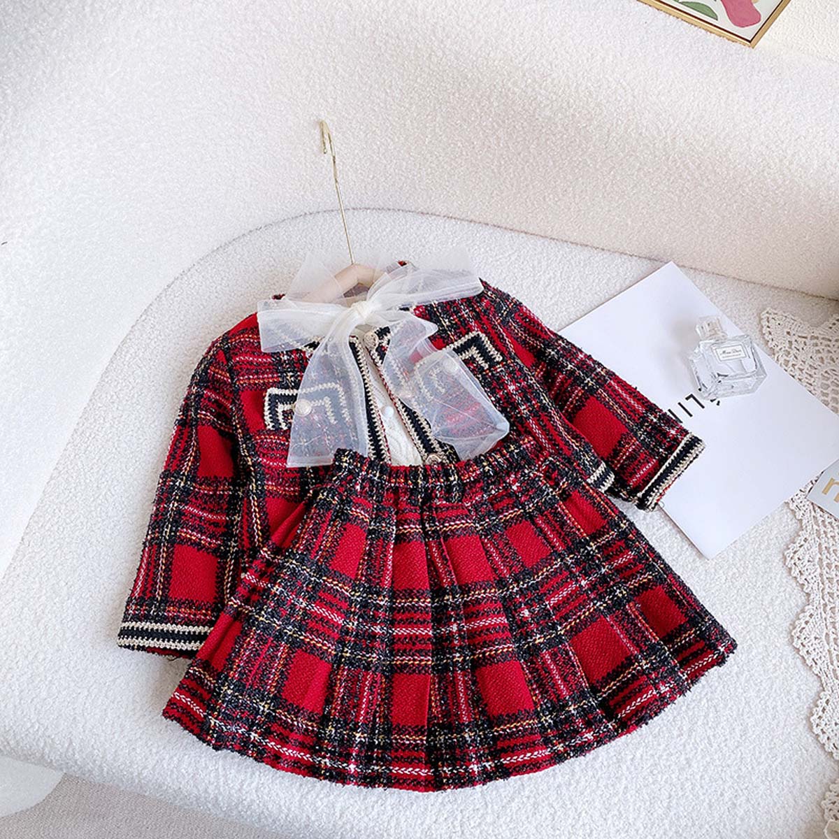 Girls autumn and winter ladies style Chanel style short skirt two-piece suit