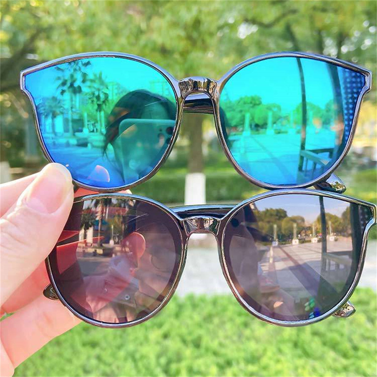 Children's daily simple colorful cool style anti-ultraviolet sunglasses