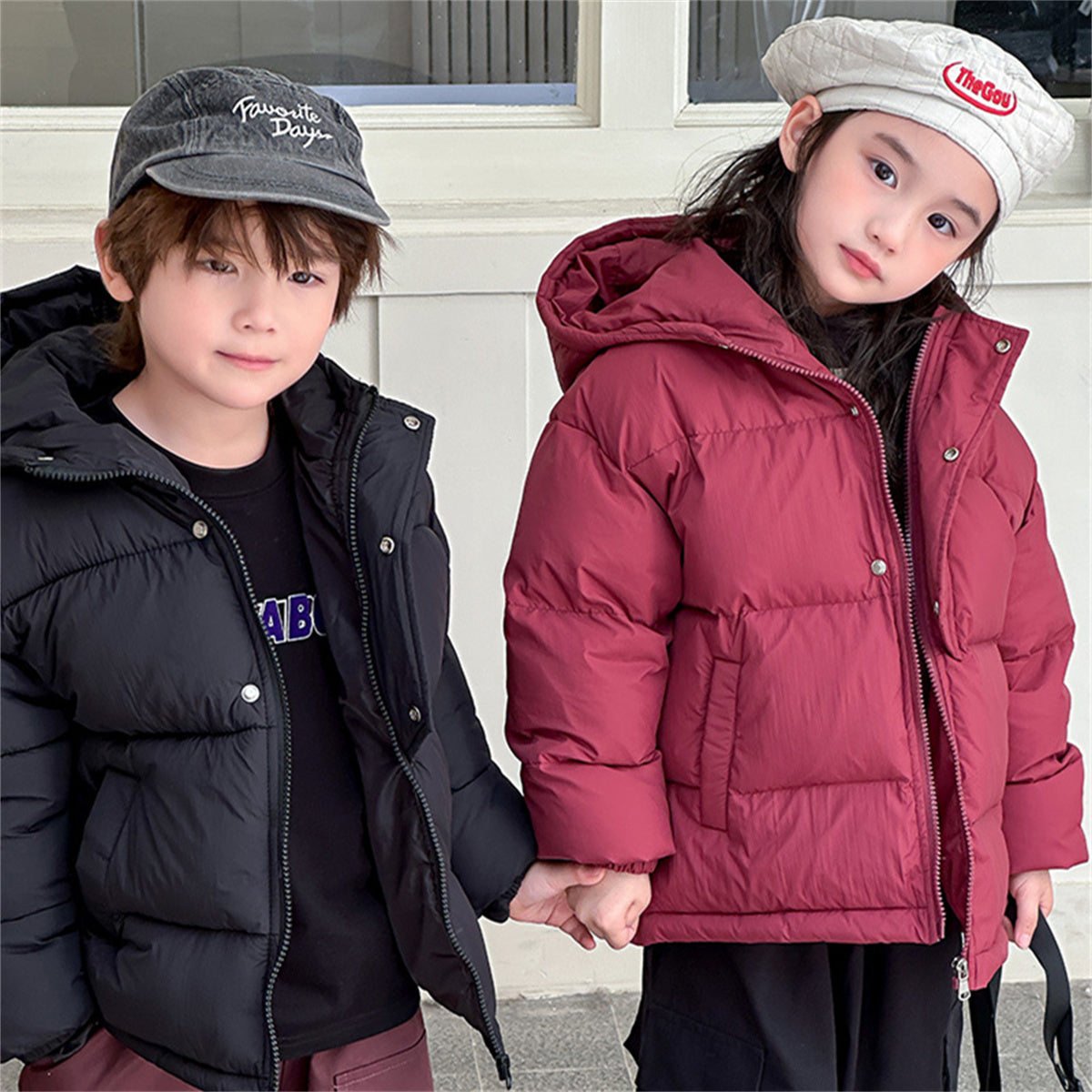 children's winter short down jacket