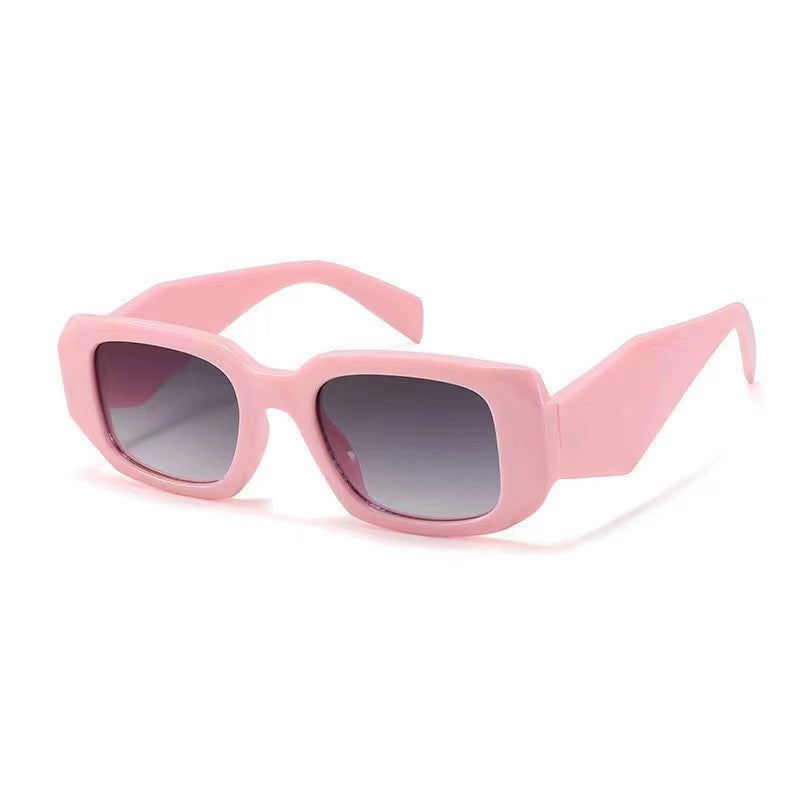 Fashionable and versatile polygonal UV-proof narrow-frame wide-rimmed sunglasses for children and boys