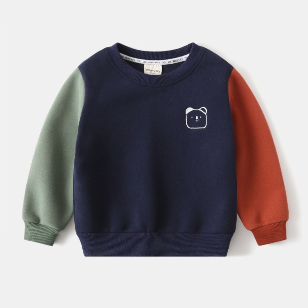 Autumn and winter boys' thick warm sweatshirt with sleeves