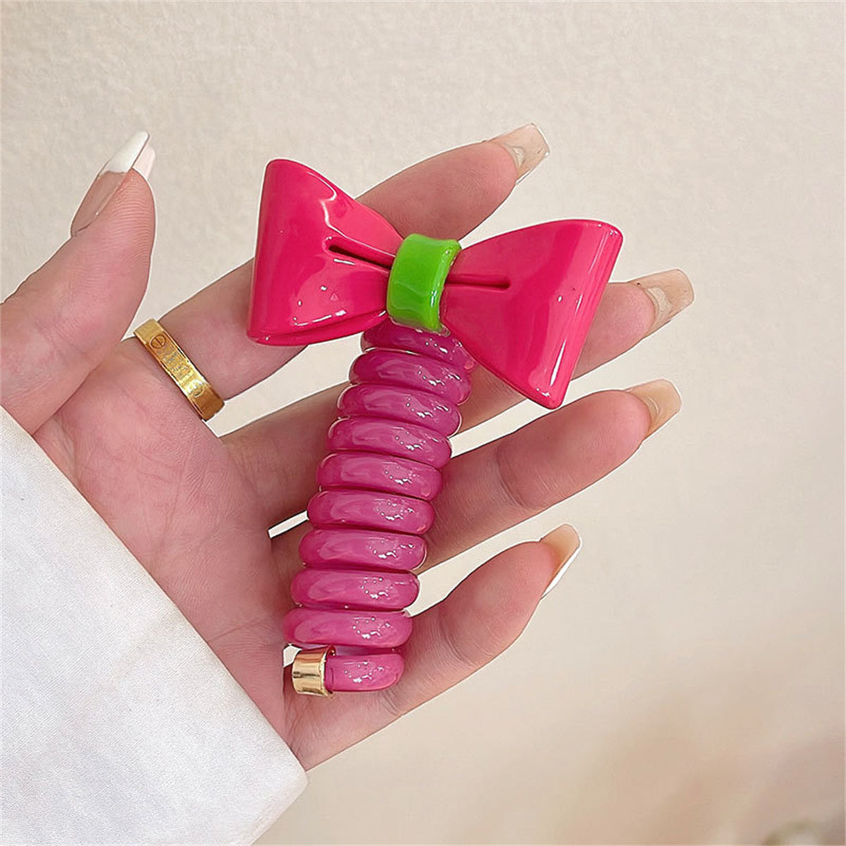 Children's three-dimensional bow telephone line temperament wind rope