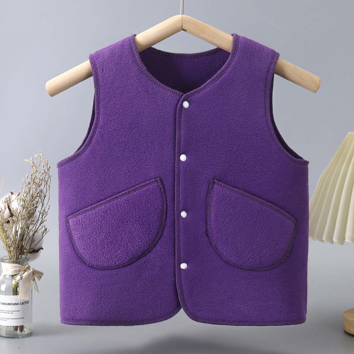 Children&#39;s autumn and winter polar fleece double-sided velvet vest