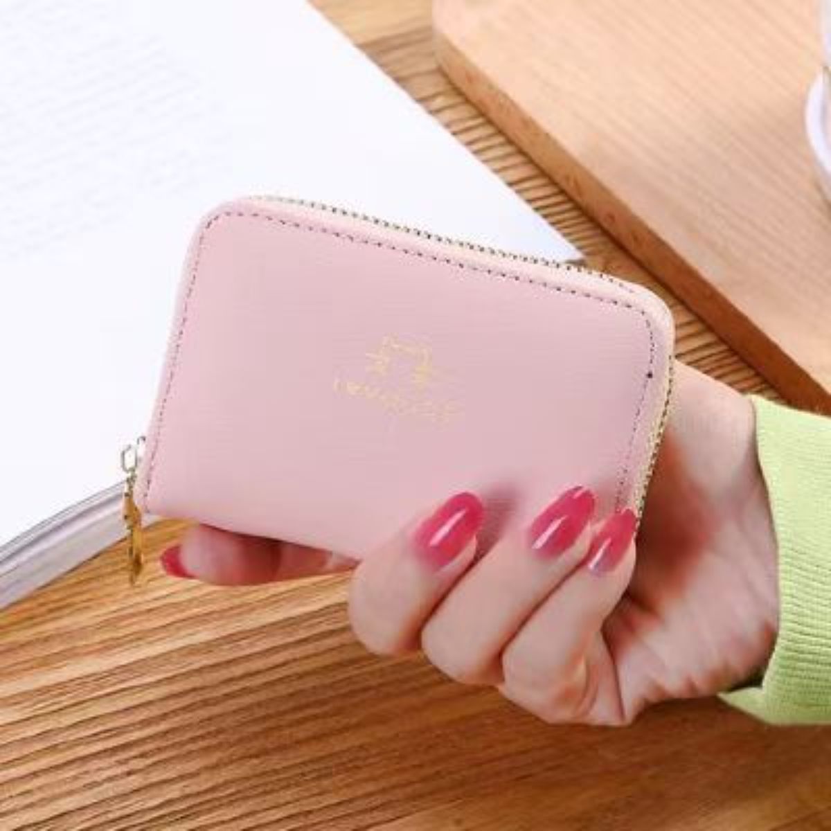 Card holder new simple fashion card holder women zipper men and women card holder driver's license bag credit card wallet