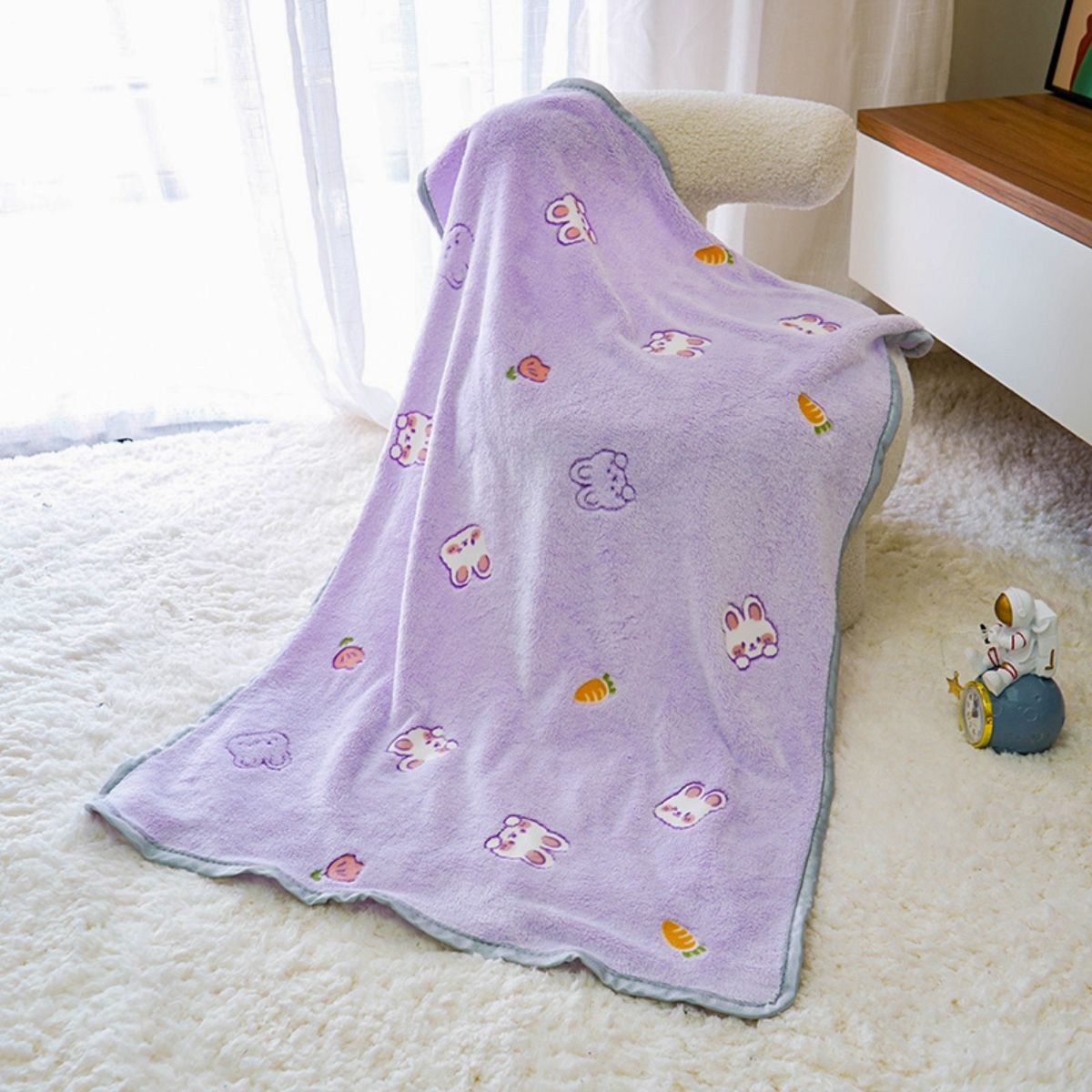 Cartoon Print Thick Sleeping Mat Warm Blanket