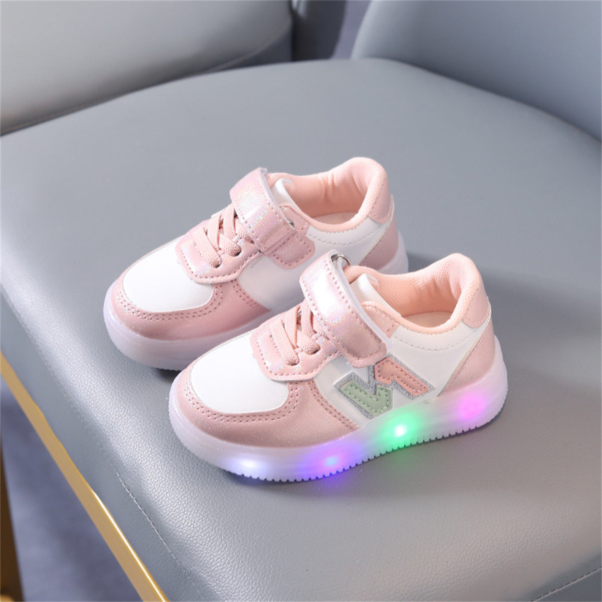 Children's striped luminous sneakers