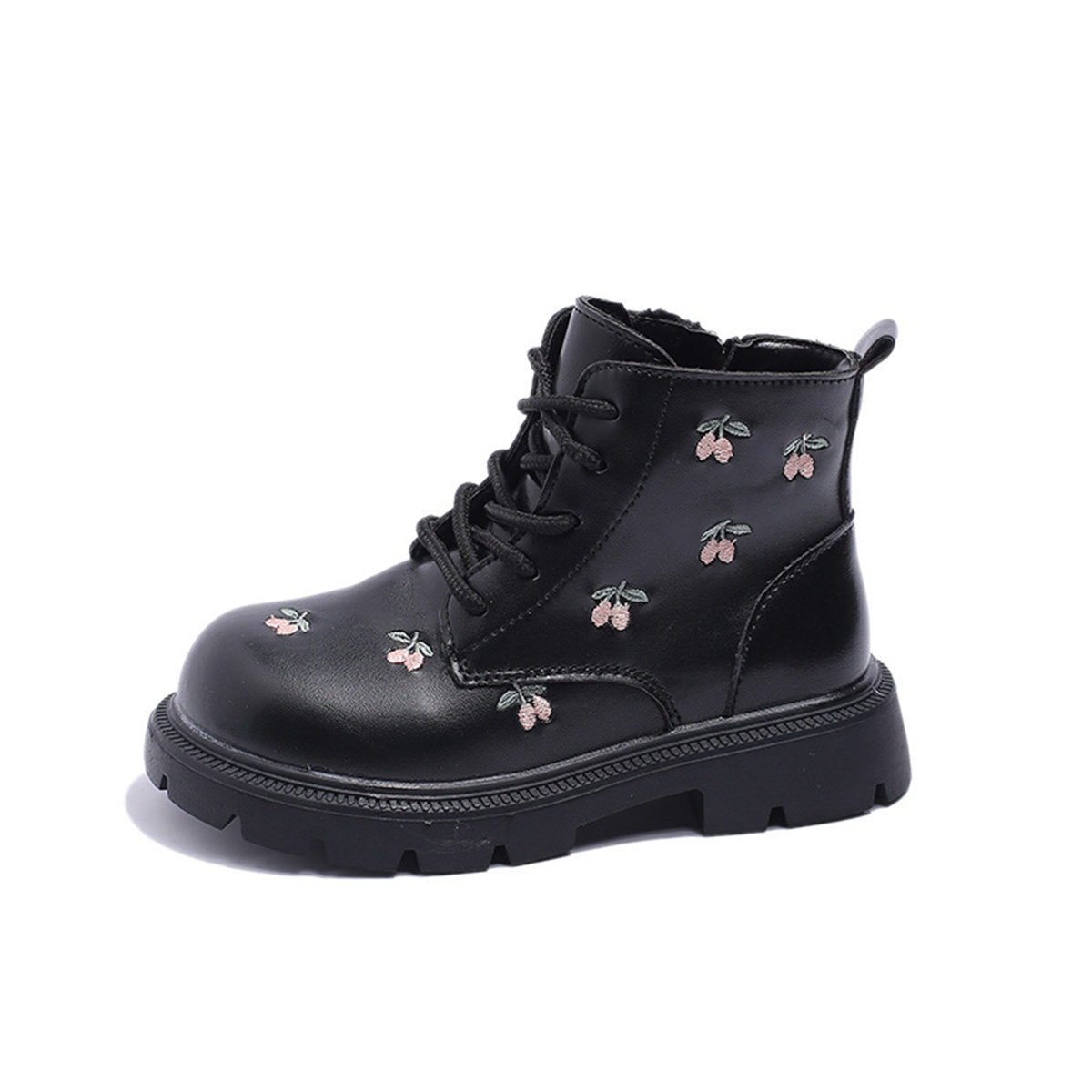 Sweet lady style embroidered waterproof and non-slip Martin boots for middle and large children