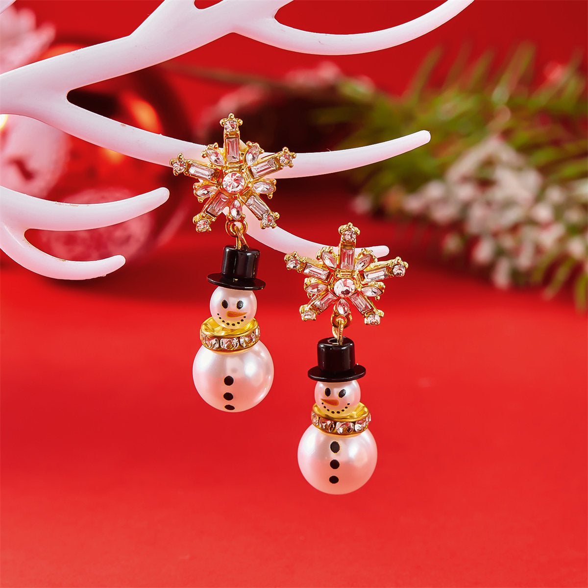 Women's Christmas Exquisite Christmas Snowman Pendant Earrings