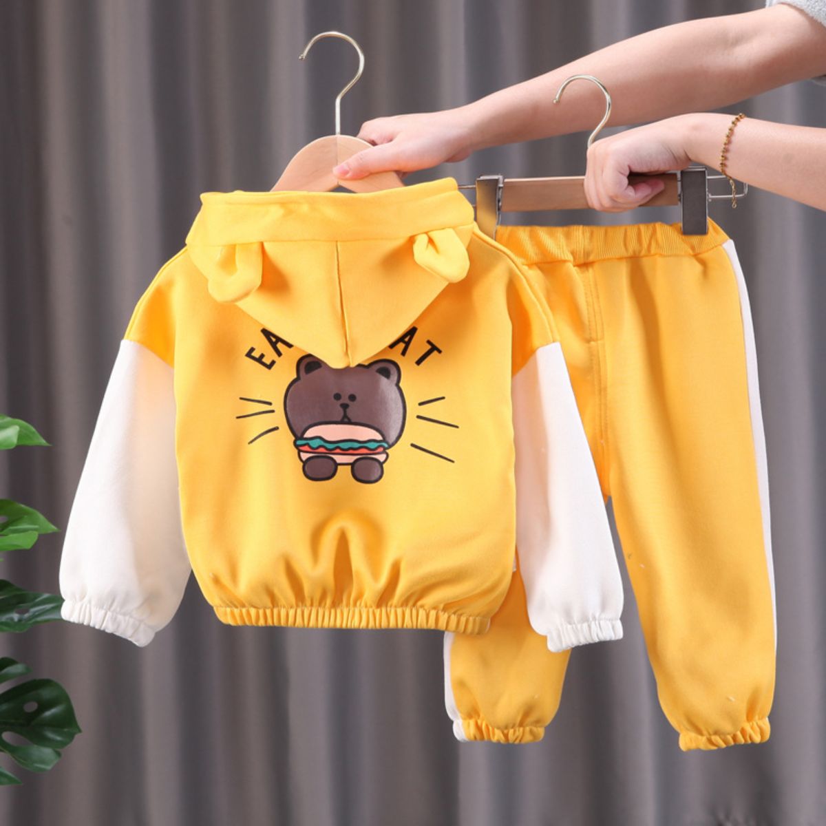 Children's clothing for boys and girls spring and autumn suits children's sports and leisure milk silk two-piece suits children's clothes