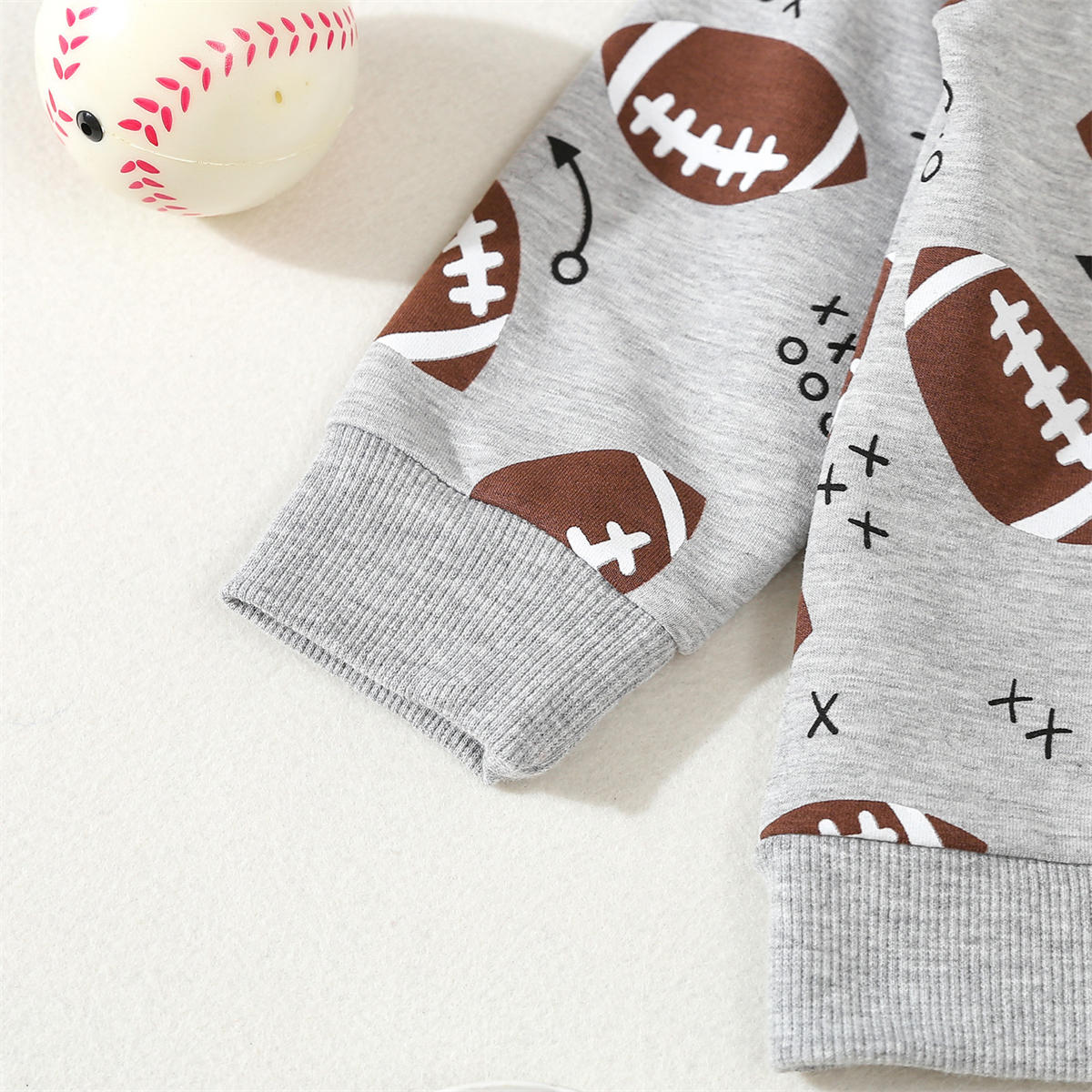 Boys' Rugby Print Long Sleeve Top and Pants Set