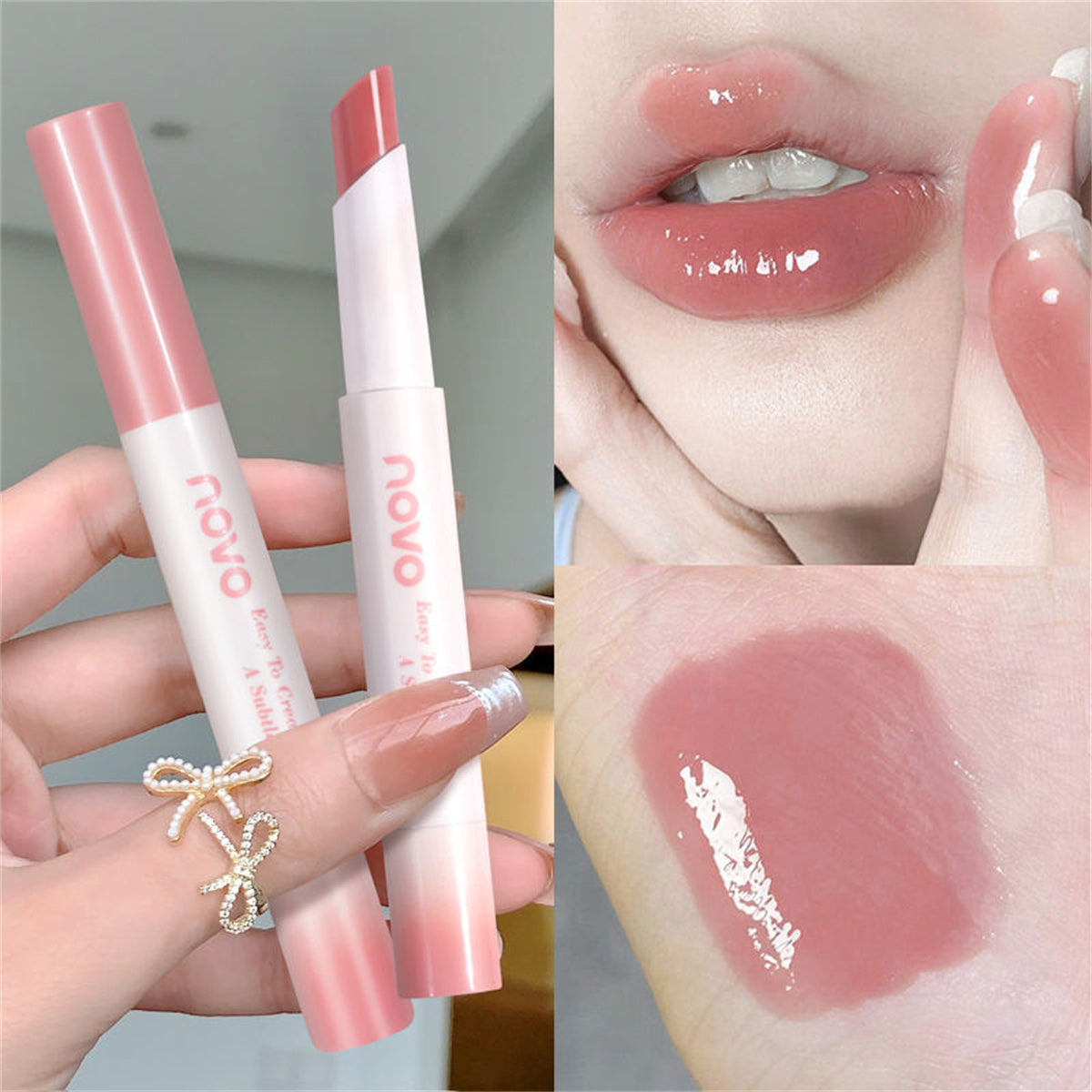 Watery mirror lip glaze does not stick to cups and does not fade. Party-style moist lip glaze