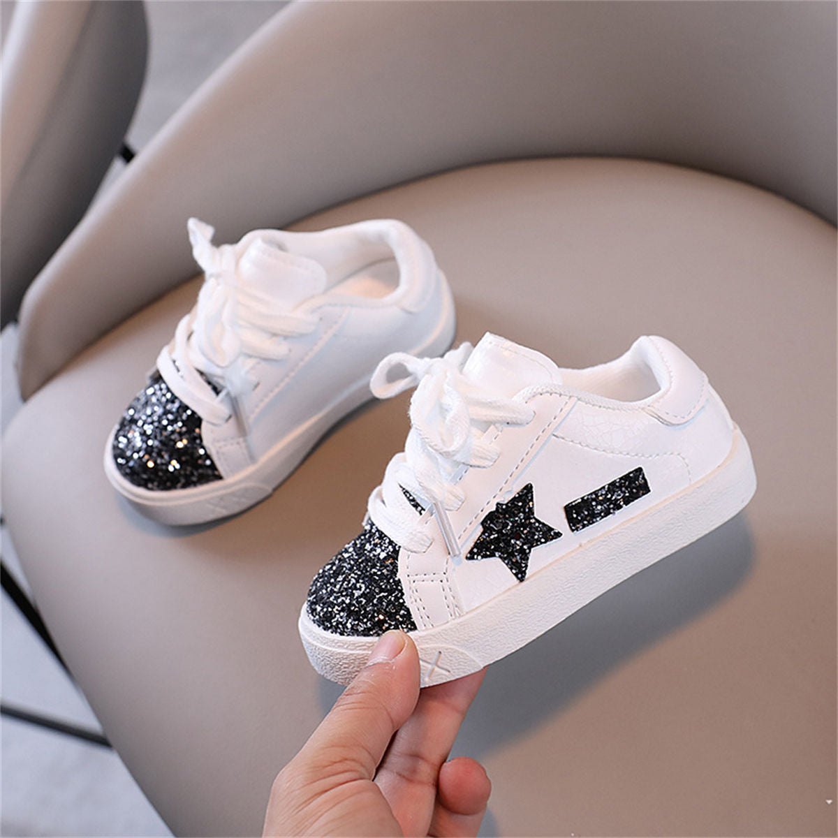 Toddler girls autumn sweet fashion style sequined star style low-top sneakers