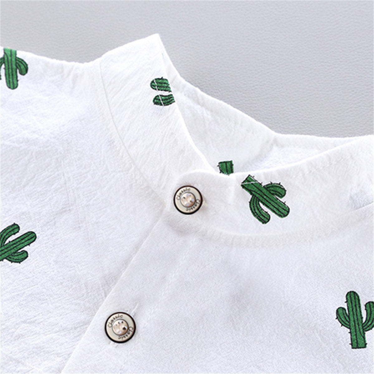 Baby summer fashion beach style full print cactus shirt short sleeve suit