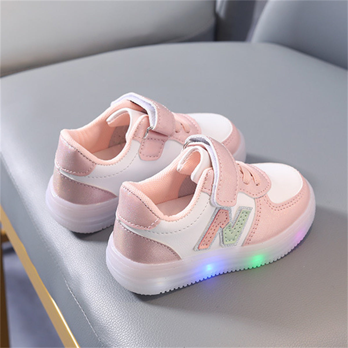 Children's striped luminous sneakers