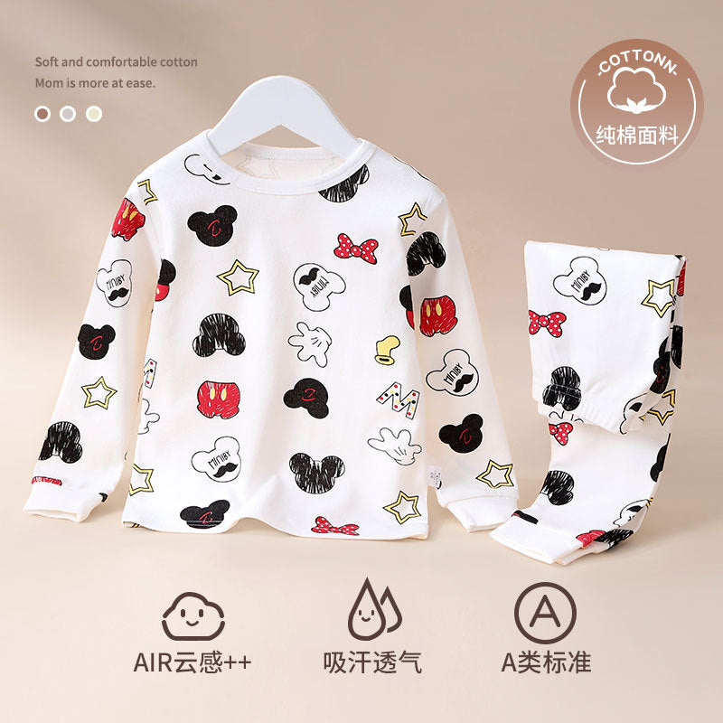 Children's underwear set pure cotton two-piece cartoon home clothes pajamas