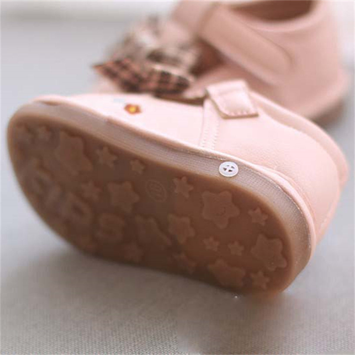 Baby Girls Cute Embroidered Bowknot Soft Sole Velcro Leather Shoes