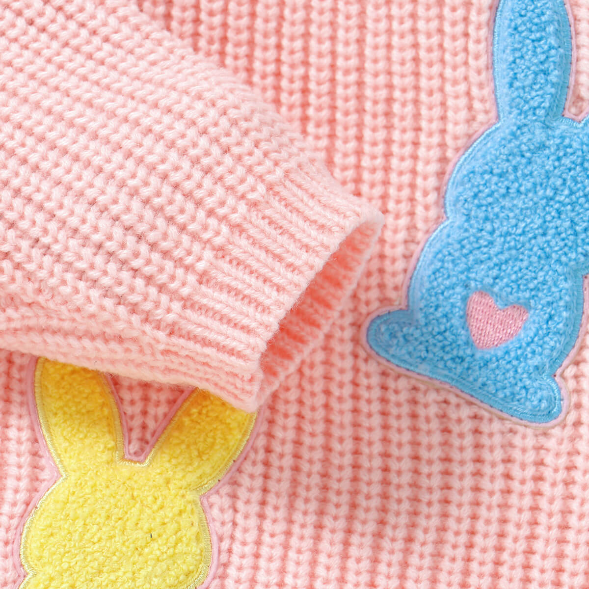 Baby knitted cute bunny patch embroidered top pullover sweater