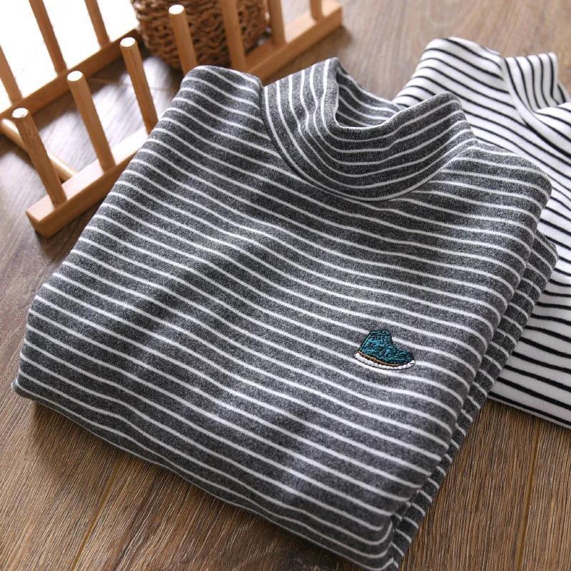 Boys' base shirt, German fleece half turtleneck long sleeve top, children's warm shirt